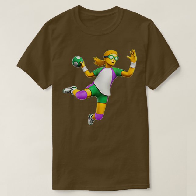 Camiseta Mulher jogando handebol Emoji (Frente do Design)