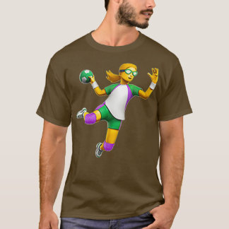 Camiseta Mulher jogando handebol Emoji