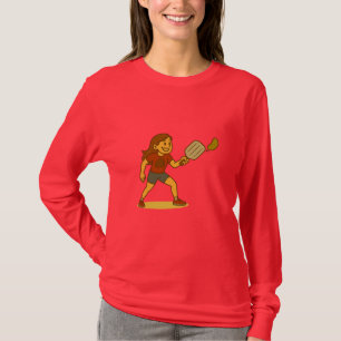 Camiseta Mulher jogando pickleball com Pickles