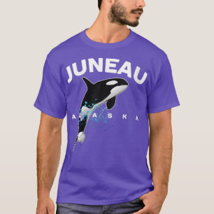Camiseta Mulher JUNEAU ALASKA Orca Matadora Família de Bale