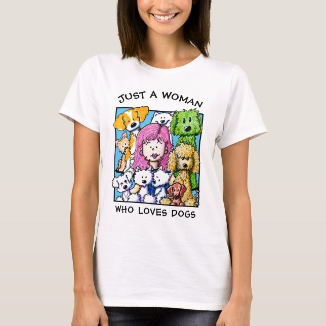 Camiseta Mulher KiniArt Que Ama Cães (Frente)