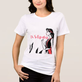 Camiseta Mulher legante em vermelho e preto