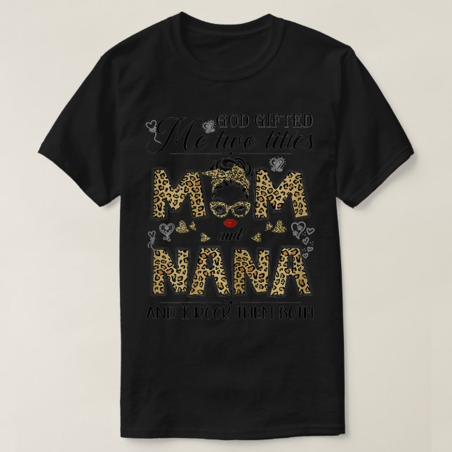 Camiseta Mulher Leopard Graphic Tee para Mãe Nana Plus Tama (Frente do Design)