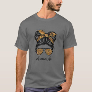 Camiseta Mulher Leopardo Nana Vida Bonita Menina Bun Mothe