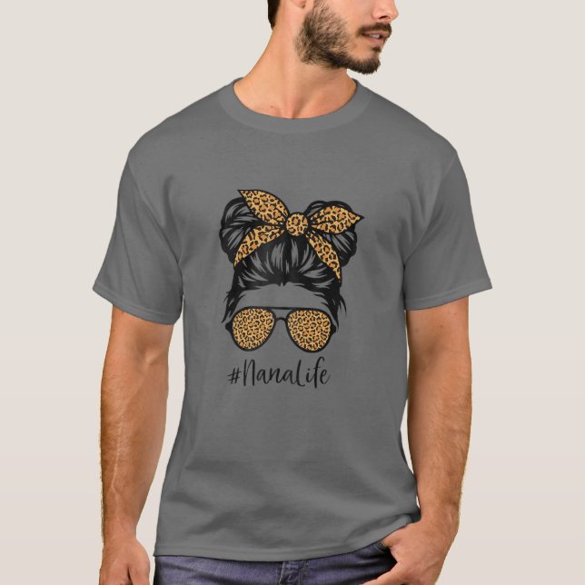 Camiseta Mulher Leopardo Nana Vida Bonita Menina Bun Mothe (Frente)