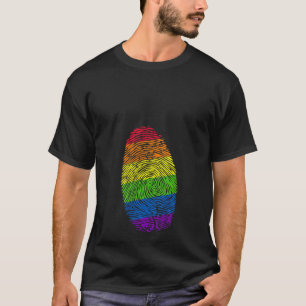 Camiseta Mulher LGBTQ Arco-Íris Impressão Digital V Pescoço