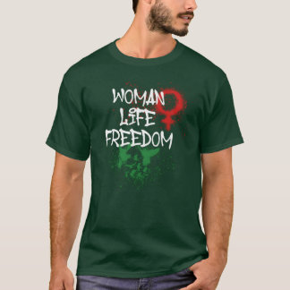 Camiseta mulher liberdade de vida birdsirangraffiti retro