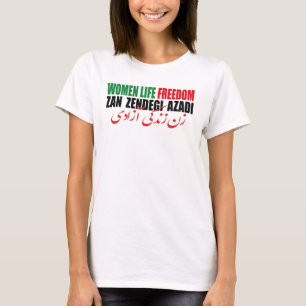 Camiseta Mulher Liberdade Irã Zan Zendegi Azadi Persa
