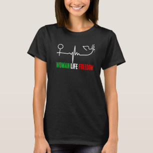 Camiseta Mulher Liberdade Zan Zendegi Azadi Mulheres Vivem