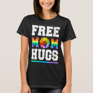Camiseta Mulher Liberta Mãe Abraça Orgulho Lgbt V Pescoço