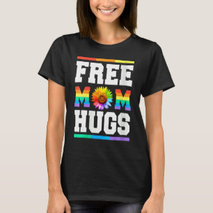 Camiseta Mulher Liberta Mãe Abraça Orgulho Lgbt V Pescoço