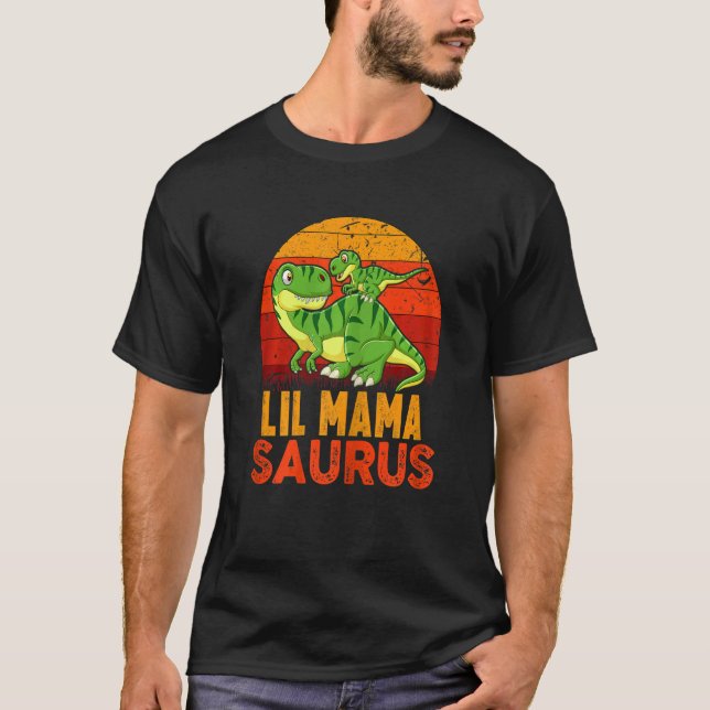 Camiseta Mulher Lil Mamasaurus Rex Dinossaur Dia de as mães (Frente)
