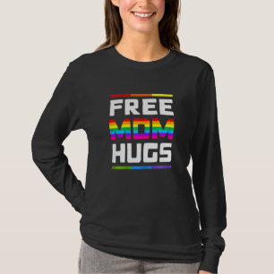 Camiseta Mulher Livre Mãe Abraça Orgulho LGBT Arco-Íris