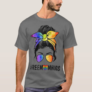 Camiseta Mulher Livre Mãe Abraça Orgulho LGBT Mensageiro Ar
