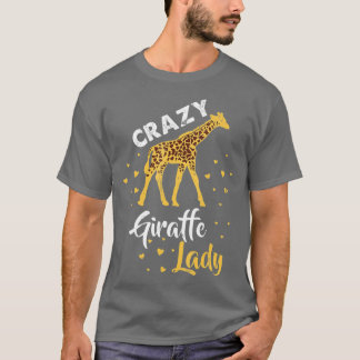 Camiseta Mulher Louca do Amor de Girafa Animal Africano