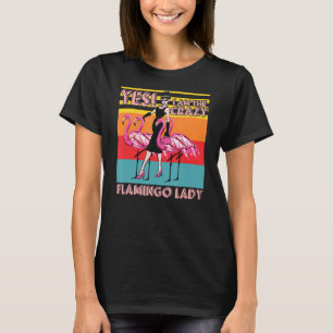Camiseta Mulher Louca Flamingo Lady Animal Pun