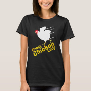 Camiseta Mulher Louca Galinha Senhora Galinhas Fazendeiro F