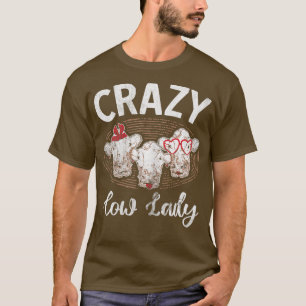 Camiseta Mulher Louca Vaca Dama Fazendeiro Fazendeiro