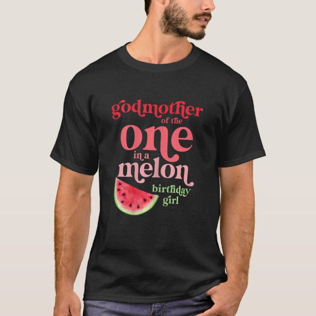 Camiseta Mulher: Madrinha De Um Em Um Melão Aniversário (Frente)