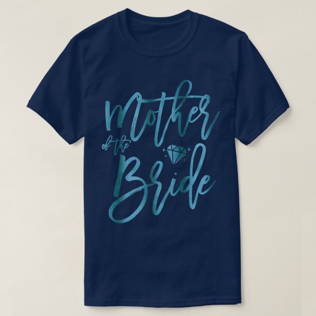 Camiseta Mulher Mãe Da Noiva Com Gráfico De Teal Cute (Frente do Design)