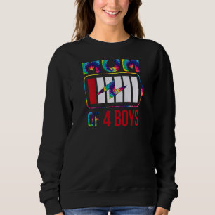 Camiseta Mulher Mãe De 4 Rapazes Com Baixa Bateria Filha Fi