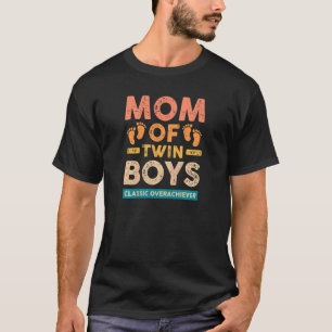 Camiseta Mulher Mãe De Twin Boys Gêmeos Gêmeos Gêmeos