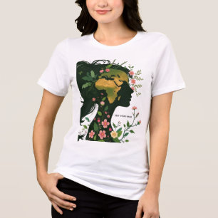 Camiseta Mulher Mãe Terra Silhueta – Deusa da Natureza Flor