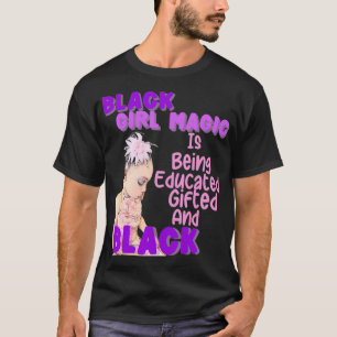 Camiseta Mulher Mágica Negra Educada da Rainha Africana Ki