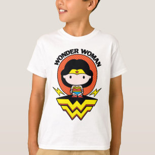 Camiseta Mulher Maravilha Chibi com Bolinhas e logotipo