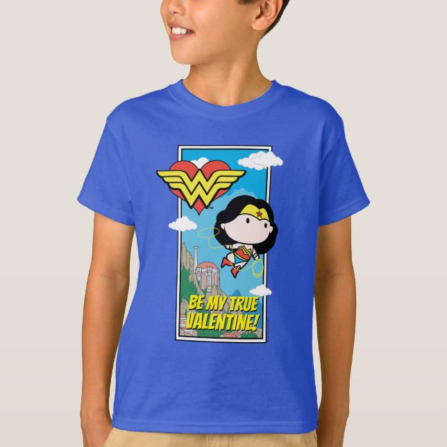Camiseta Mulher Maravilha Chibi - Seja Meu Namorados Verdad (Frente)
