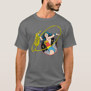 Camiseta Mulher Maravilha com fundo da cidade