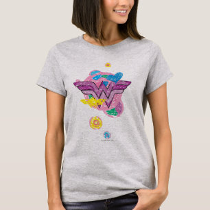 Camiseta Mulher Maravilha Escrivões Coloridos