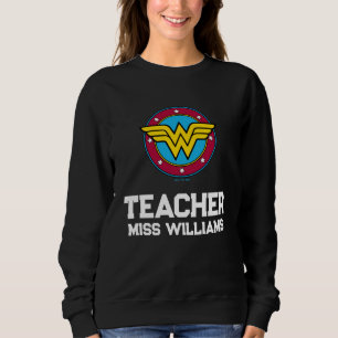 Camiseta Mulher Maravilha Logotipo de Círculo e Estrelas