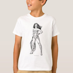Camiseta Mulher Maravilha Preta e Branco