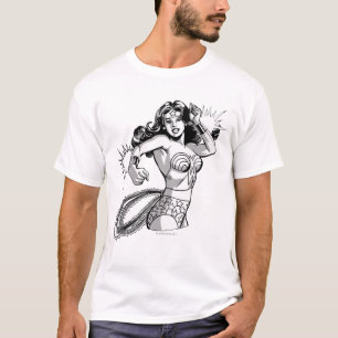 Camiseta Mulher Maravilha Preta e Defensora Branca