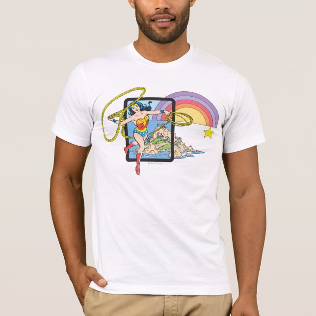 Camiseta Mulher Maravilha Rainbow (Frente)