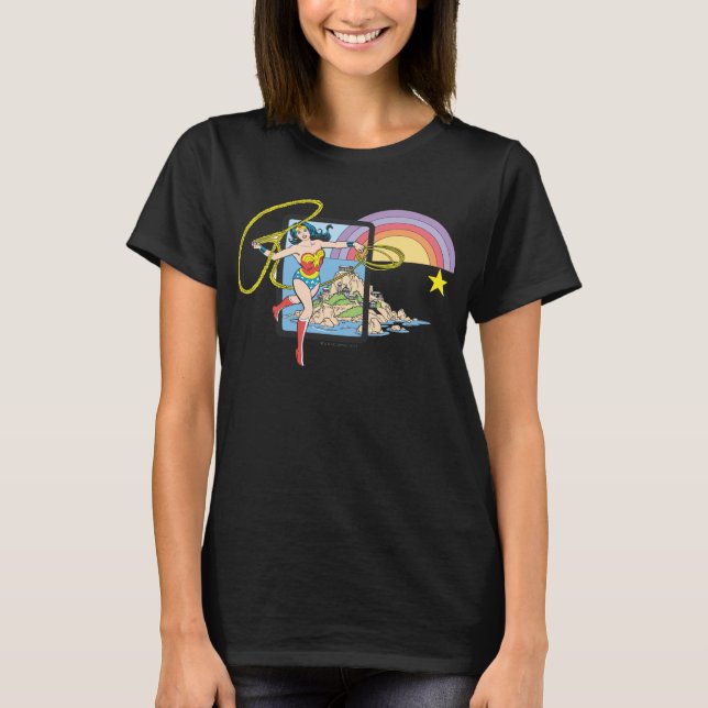 Camiseta Mulher Maravilha Rainbow (Frente)