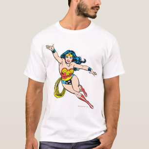 Camiseta Mulher Maravilha voando para frente