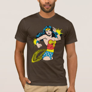 Camiseta Mulher maravilhosa gira com algemas brilhantes