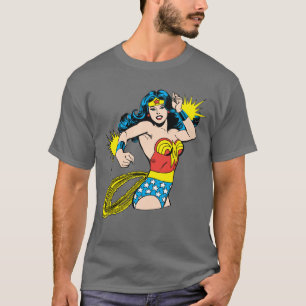 Camiseta Mulher maravilhosa gira com algemas brilhantes