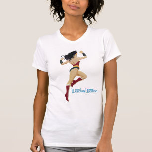 Camiseta Mulher maravilhosa Retro City Sunburst e estrelas