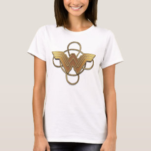 Camiseta Mulher maravilhosa: Símbolo Dourado sobre Laço