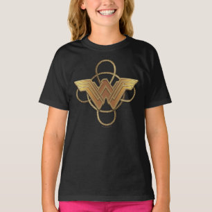 Camiseta Mulher maravilhosa: Símbolo Dourado sobre Laço