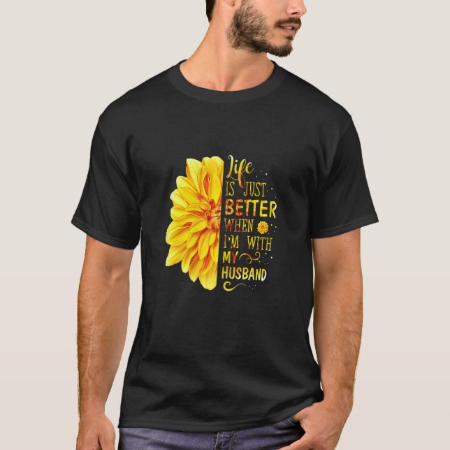 Camiseta Mulher Marido Presente Da Esposa Amor Esposa Sunfl (Frente)