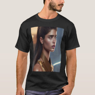 Camiseta Mulher Marrom Parte Superior Ajustado Inspo com ap