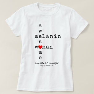 Camiseta MULHER MELANIN INCRÍVEL Escritura Cristã