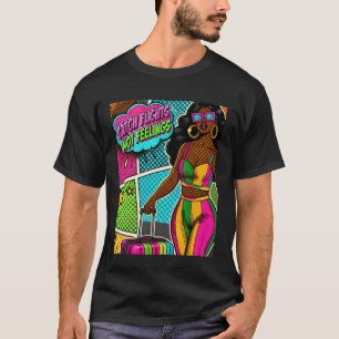 Camiseta Mulher Melanina Pop Art Afro Pega Voos Não Sentime