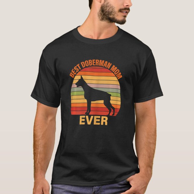 Camiseta Mulher Melhor Doberman Mãe Dia de as mães Dober (Frente)