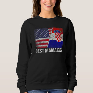 Camiseta Mulher Melhor Mamãe Alguma Vez Croácia Bandeira Pa