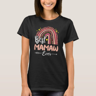 Camiseta Mulher: Melhor Mamaw Ever Rainbow Lepard Xadrez Mo
